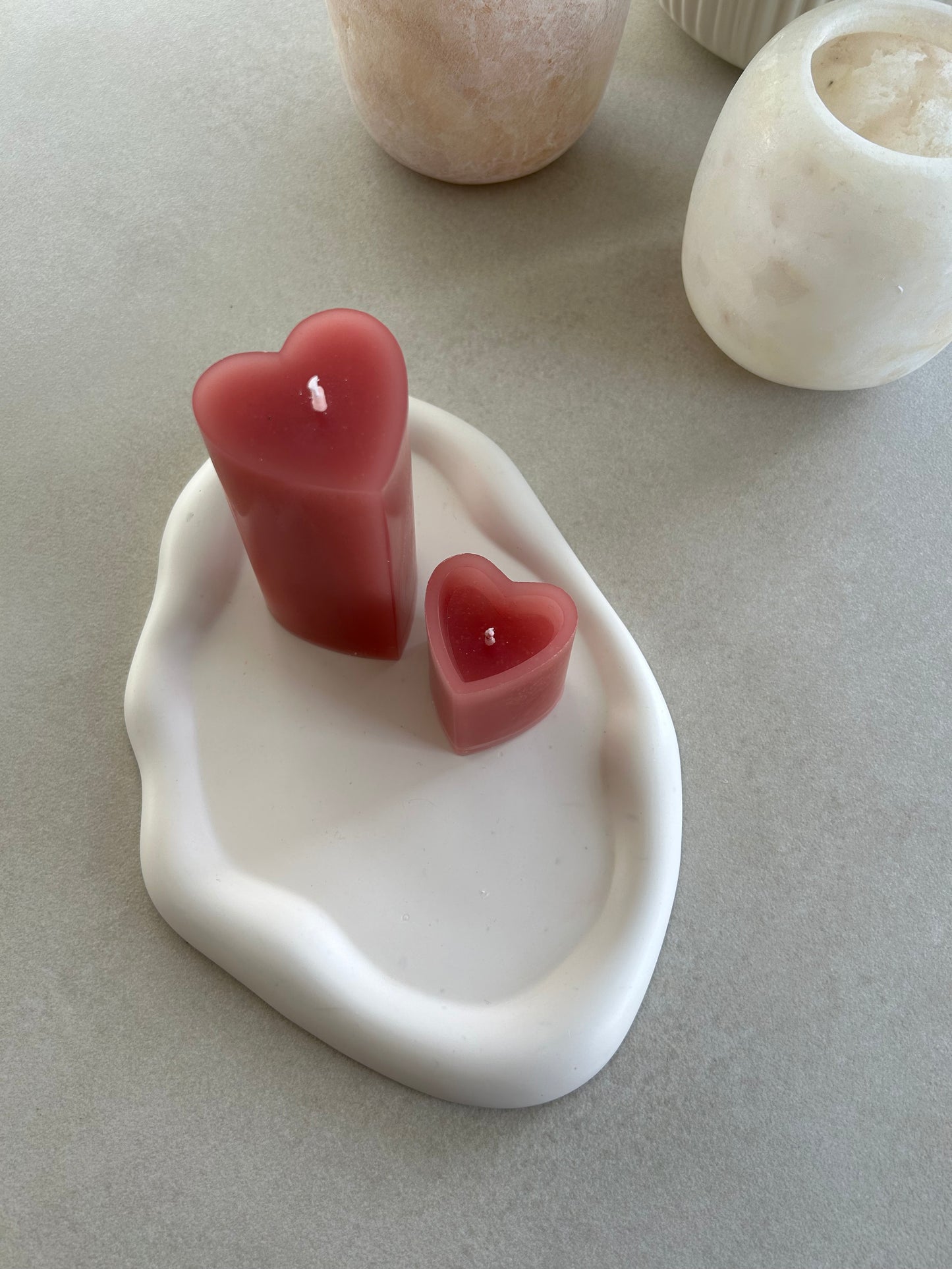 Heart-shaped pillar candle